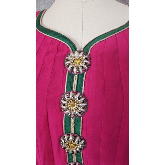 VTG Indian Bollywood Kameez Dress Hippie Boho Festival Beaded WOW Twirly! 36 M - Picture 6 of 8